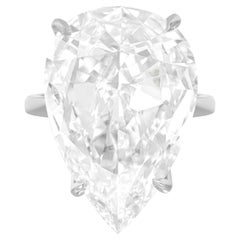GIA Certified 10 Ct. Pear Cut Diamond Platinum Engagement Ring D VVS