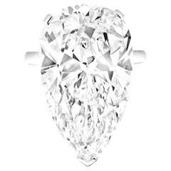 GIA Certified 10 Ct. Pear Cut Diamond Platinum Ring