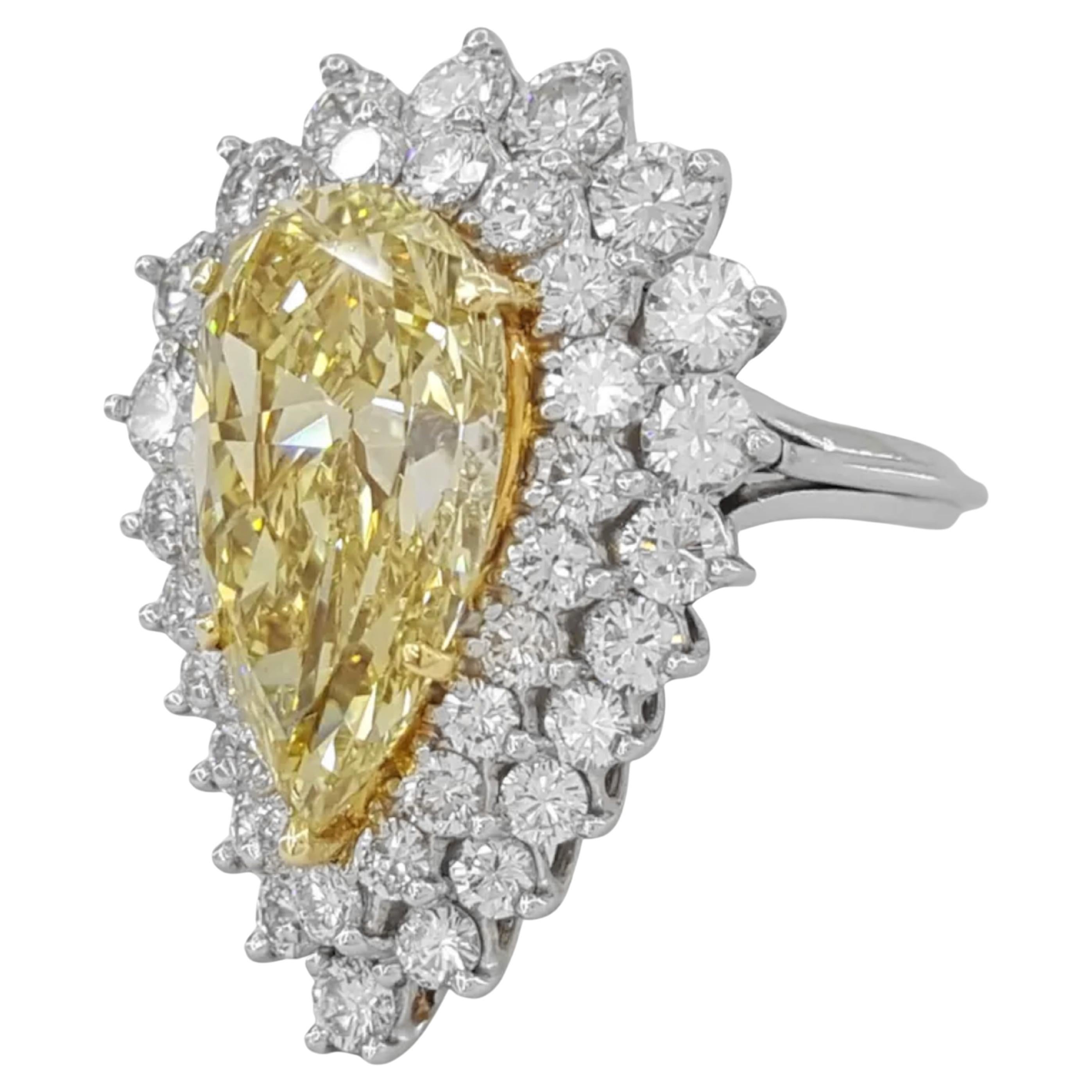 Women's or Men's GIA Certified 10 ct Pear Cut Fancy Brownish Yellow Diamond Pendant For Sale