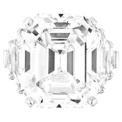 GIA Certified 10 Ct. Square Emerald Cut Diamond Platinum Ring