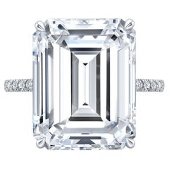GIA Certificado 10 Anillo de Diamantes talla Esmeralda G VS1