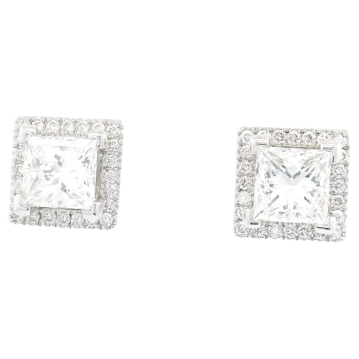 GIA Certified 1.00/1.01 Carat G/G Colour SI1/SI1 Clarity Diamond Earring