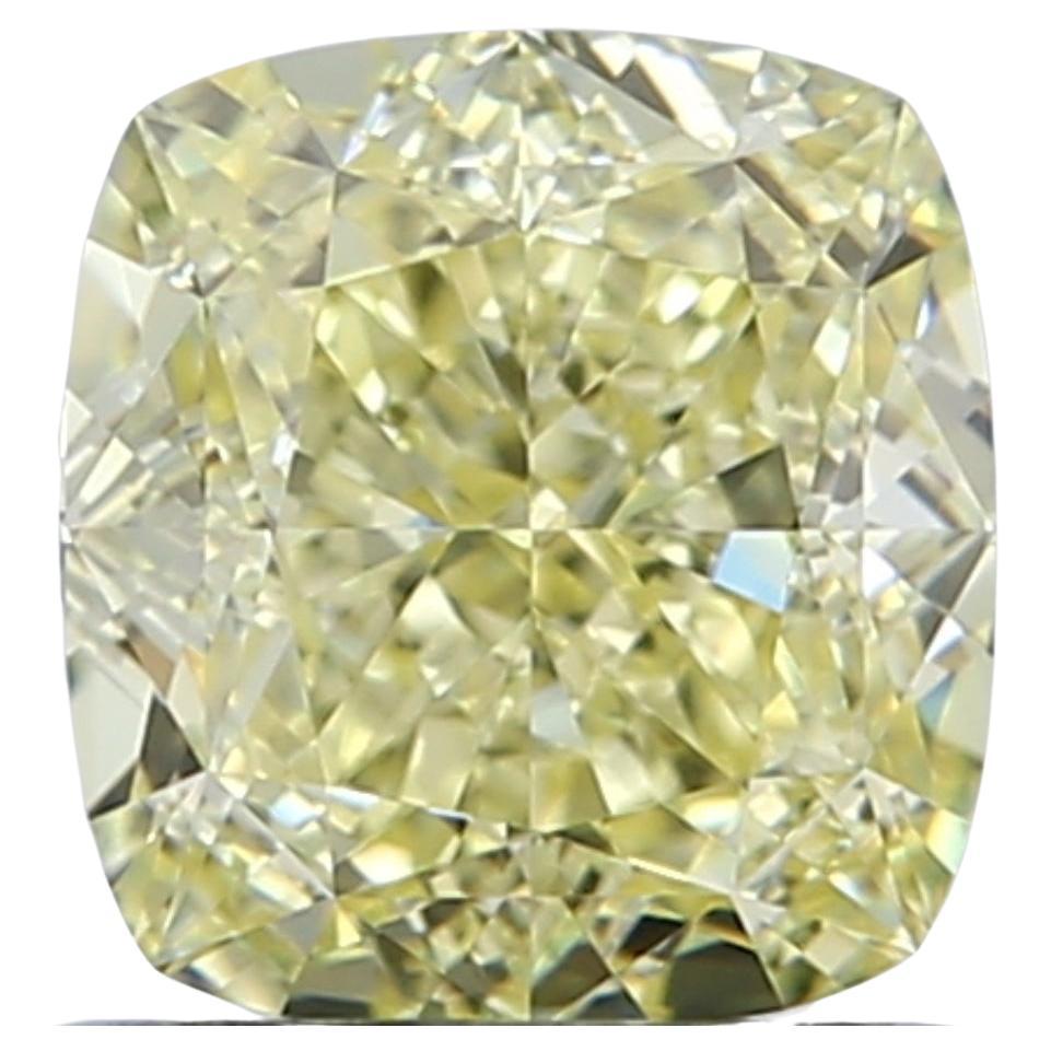 Diamant jaune élégant certifié GIA 1,00-1,05 carat VS1, taille coussin, naturel