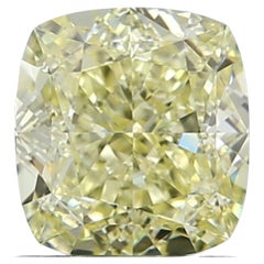 Diamant jaune élégant certifié GIA 1,00-1,05 carat VS1, taille coussin, naturel