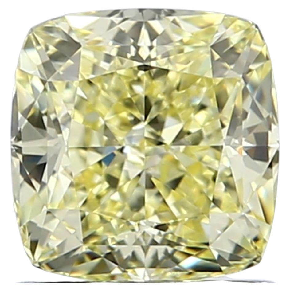 Certifié GIA 1,00-1,05 carat VS2, jaune vif, taille coussin, diamant naturel