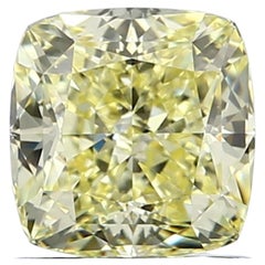 GIA Certified 1.00-1.05 Carat VS2, Fancy Yellow, Cushion Cut, Natural Diamond
