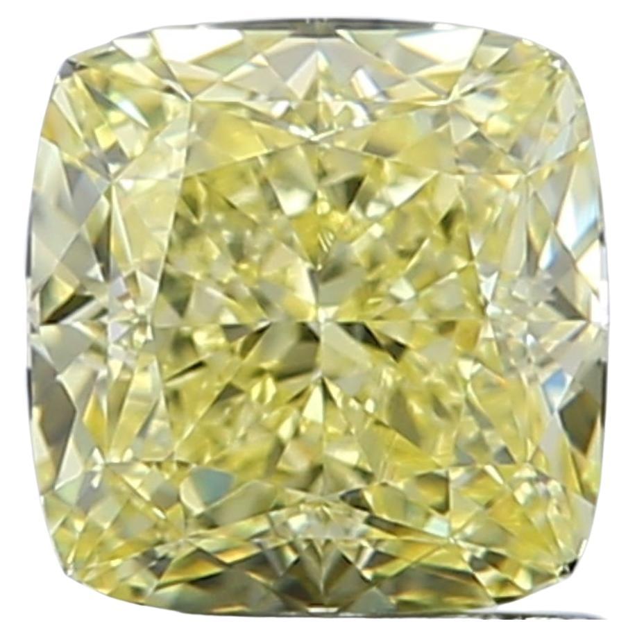 GIA Certified 1.00-1.05 Carat VVS1, Fancy Yellow, Cushion Cut, Natural Diamond For Sale