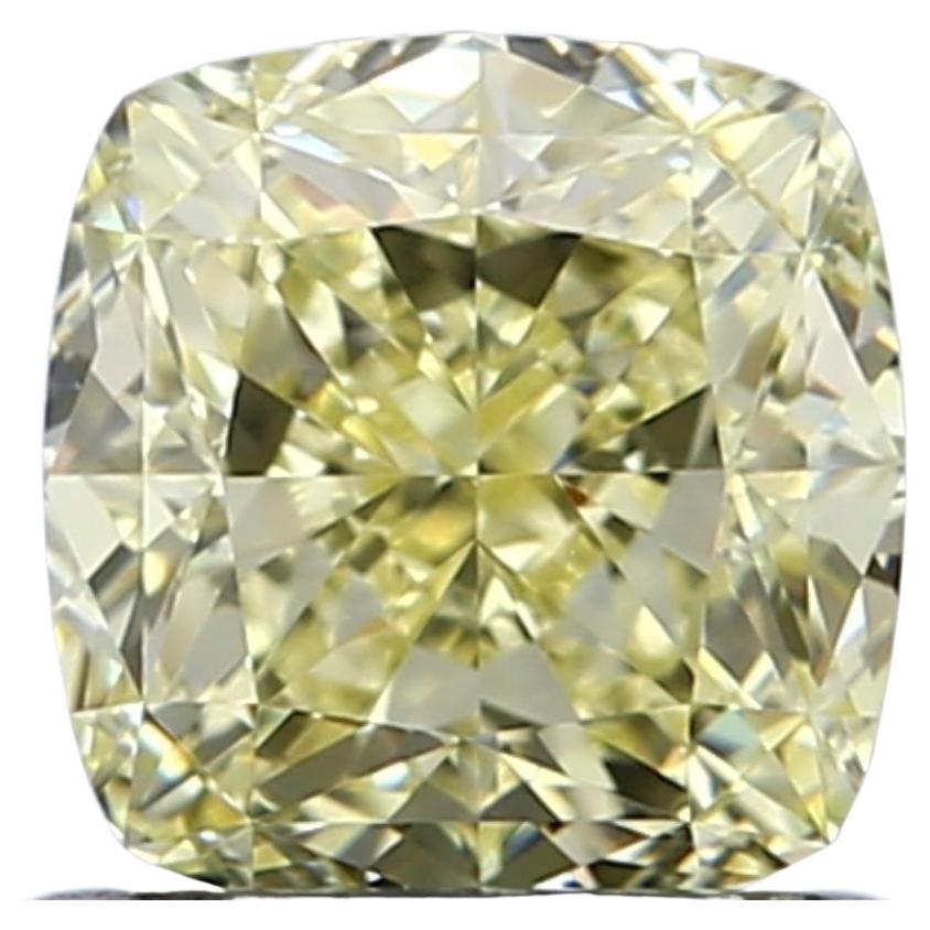 Diamante natural de 1,00-1,05 quilates VVS2, amarillo fantasía, talla cojín, certificado por GIA