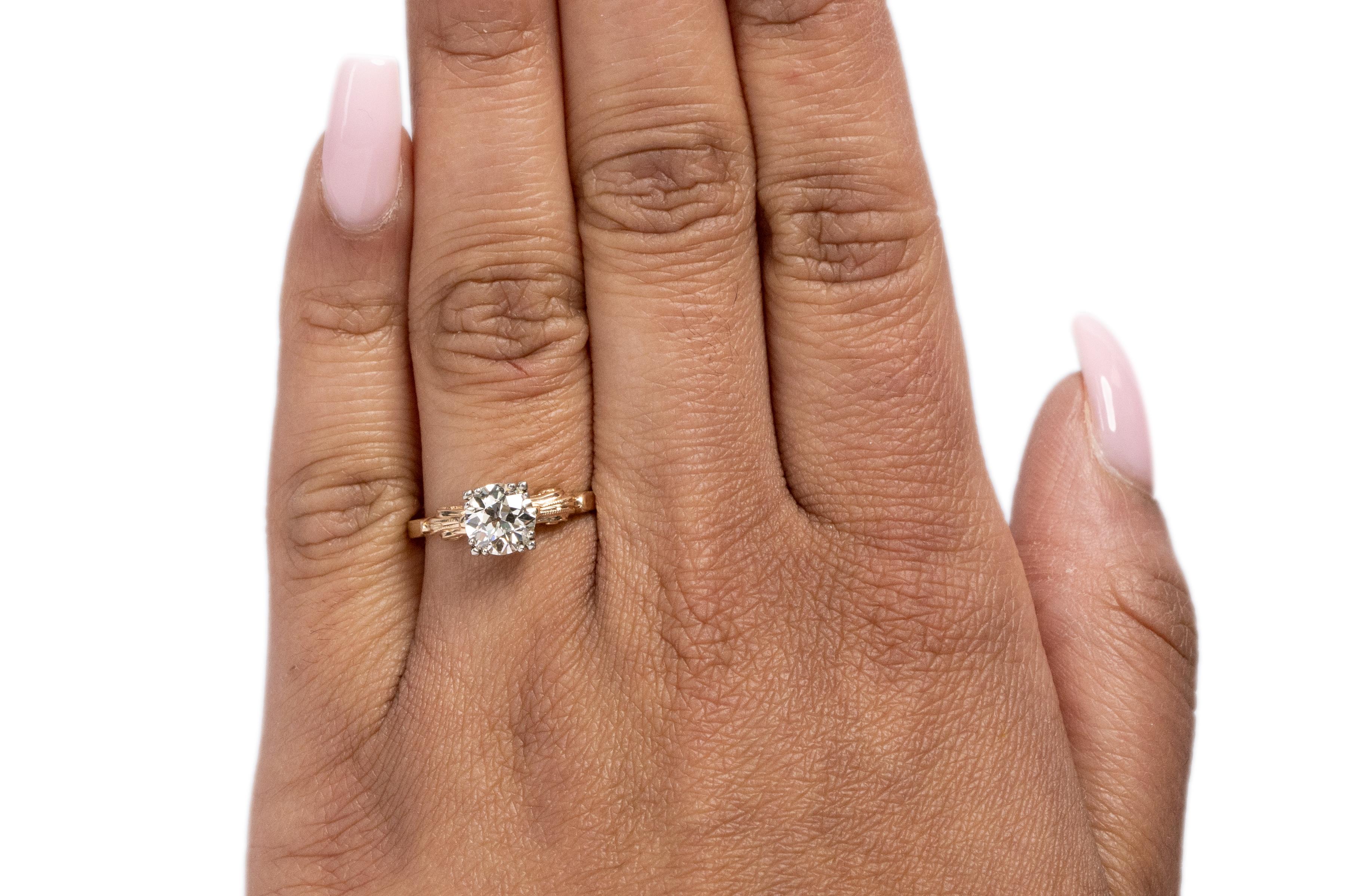 Women's GIA Certified 1.00 Carat Art Deco Diamond Platinum Engagement Ring For Sale
