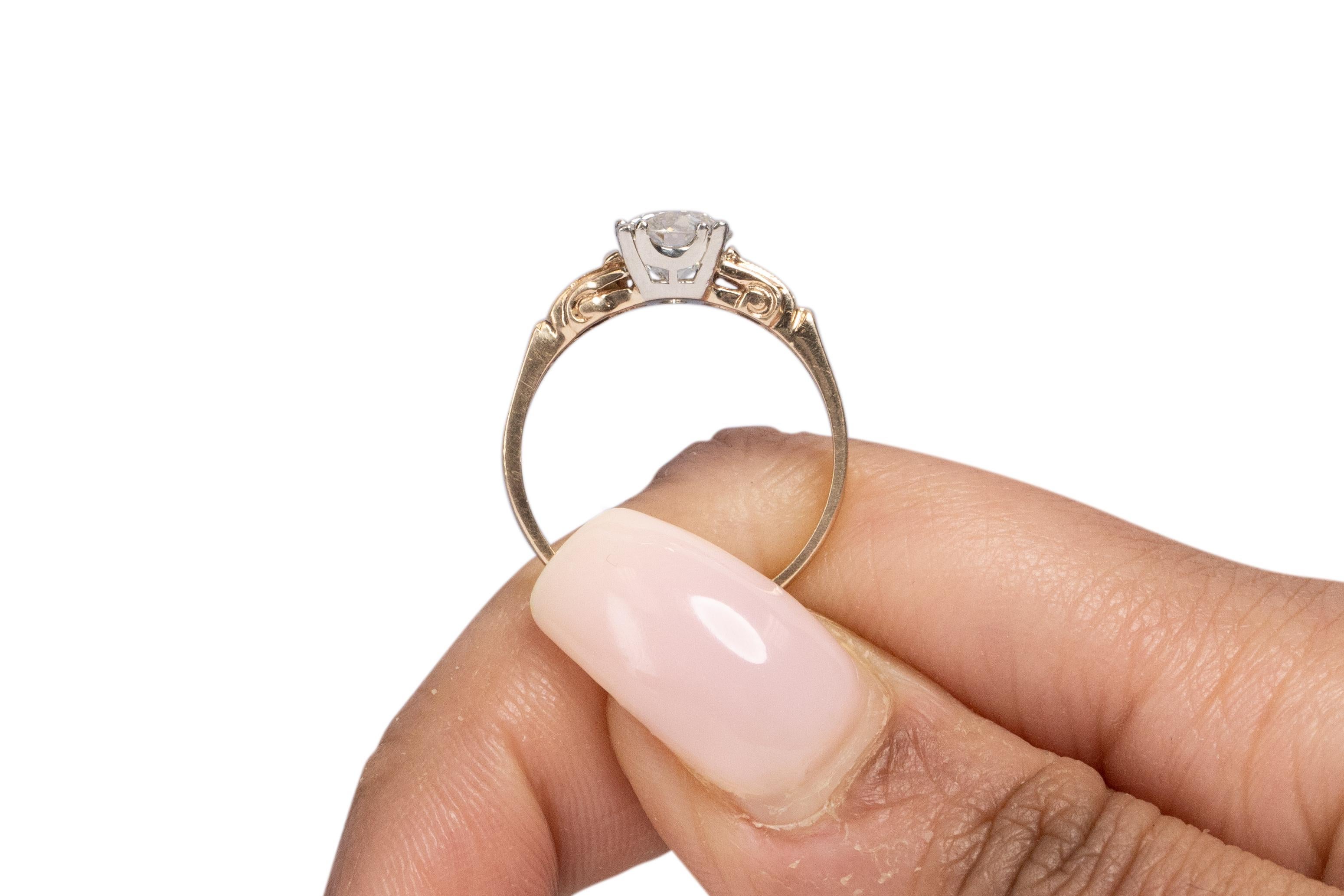 GIA zertifizierter 1,00 Karat Art Deco Diamant Platin Verlobungsring im Angebot 2