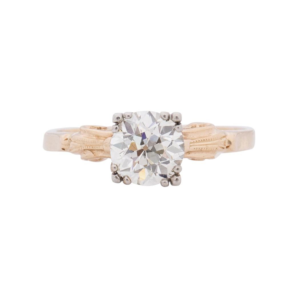 GIA zertifizierter 1,00 Karat Art Deco Diamant Platin Verlobungsring im Angebot