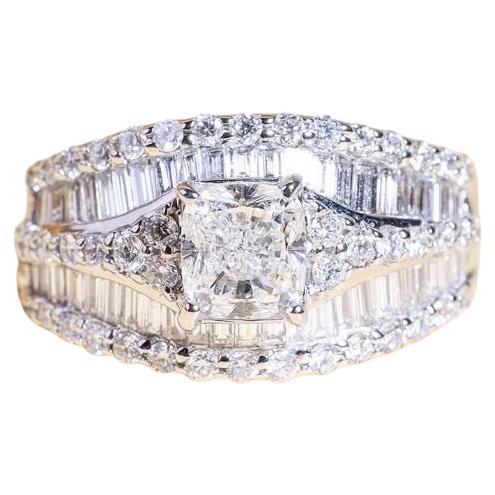 GIA zertifiziert 1,00 Karat Kissen Form Diamant 18K Gold Ring