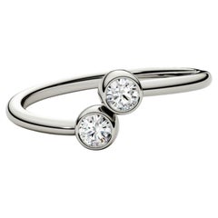 GIA Certified 1.00 Carat D/IF Round Brilliant Toi Et Moi Ring in 18K White Gold
