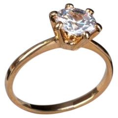 GIA Certified 1.00 Carat D IF Type IIa Round Brilliant Diamond Ring 18K Gold