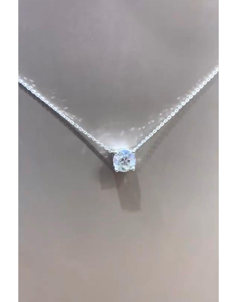 Taglio rotondo Ciondolo in oro 18K con diamante da 1,00 carati certificato GIA in vendita