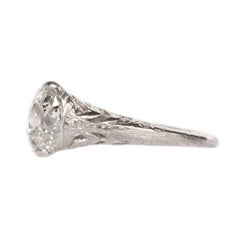 GIA Certified 1.00 Carat Diamond Platinum Engagement Ring