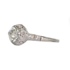 GIA Certified 1.00 Carat Diamond Platinum Engagement Ring