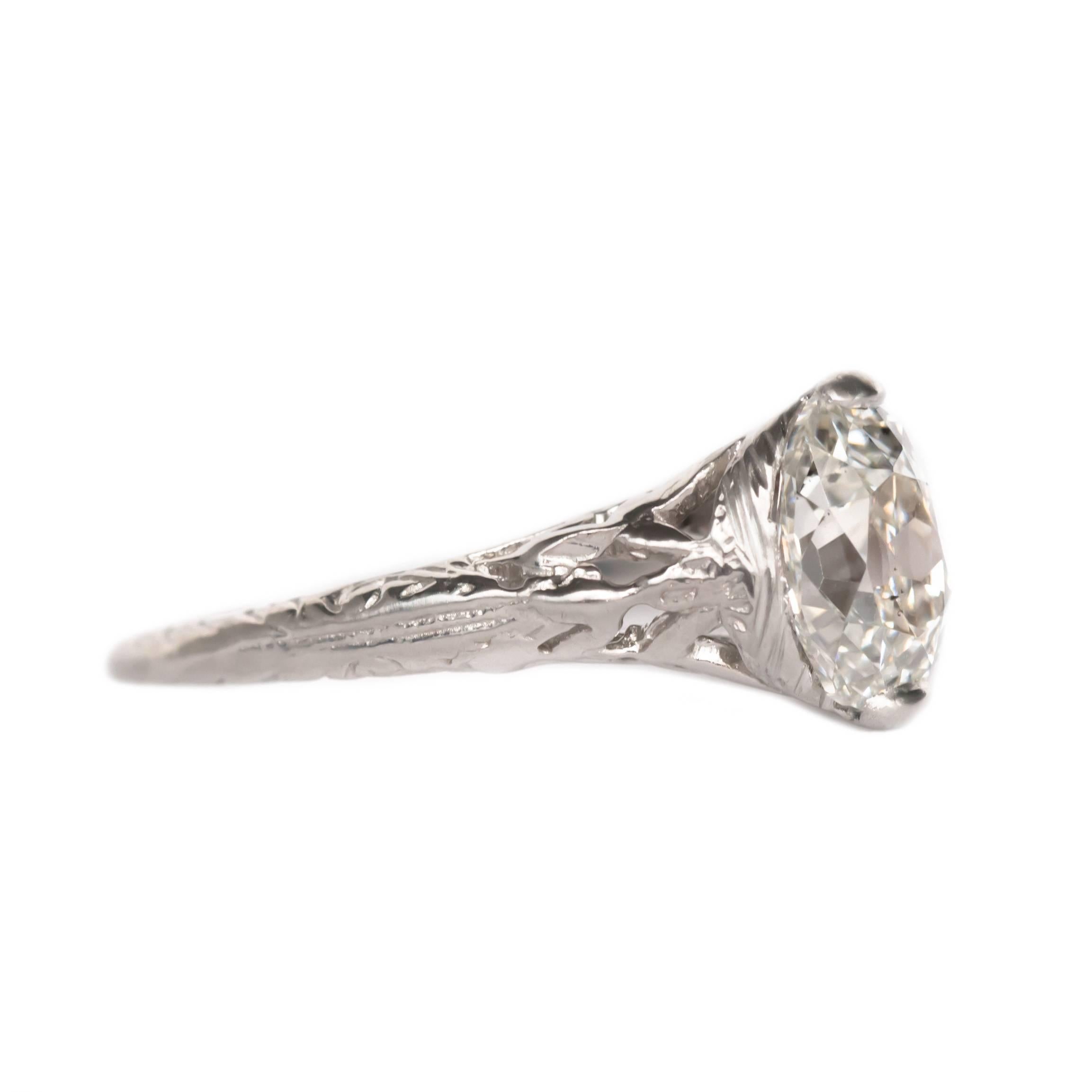 GIA-zertifizierter Verlobungsring mit 1,00 Karat Diamant aus Platin (Edwardian) im Angebot