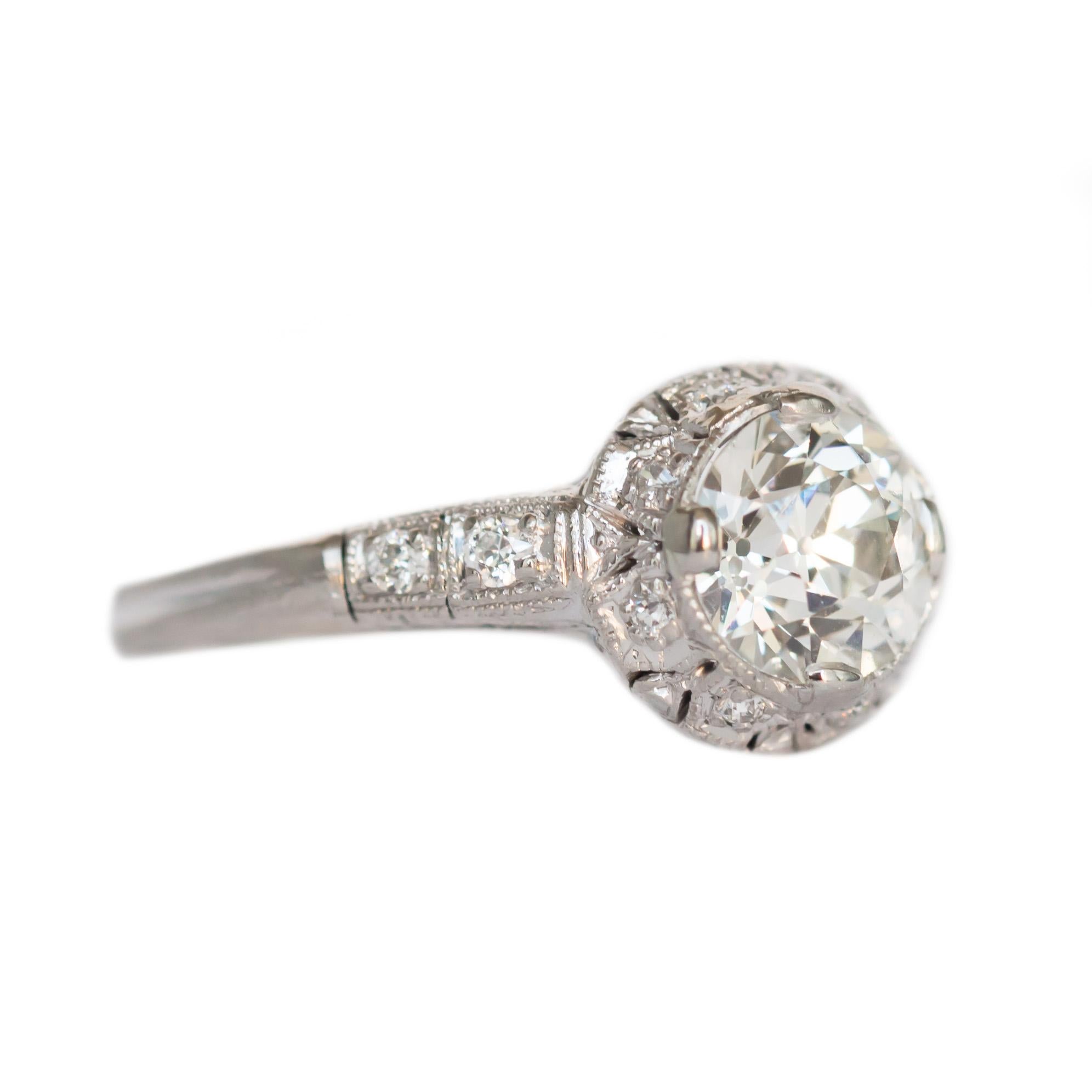 GIA-zertifizierter Verlobungsring mit 1,00 Karat Diamant aus Platin (Art déco) im Angebot