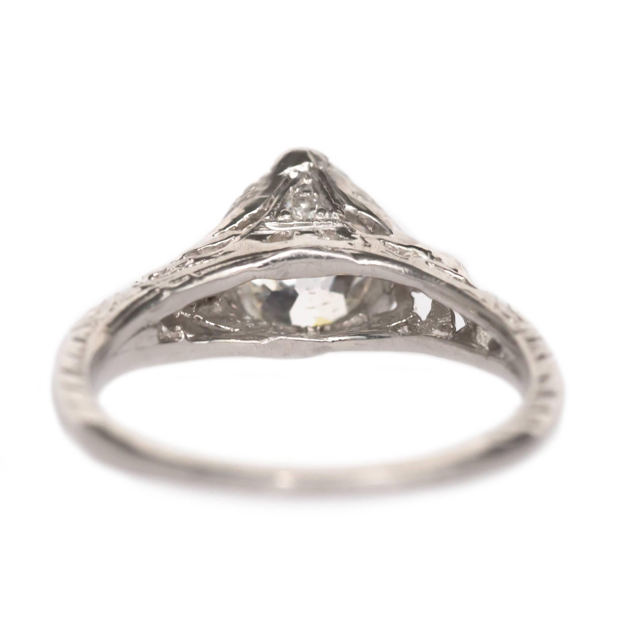 GIA-zertifizierter Verlobungsring mit 1,00 Karat Diamant aus Platin im Zustand „Hervorragend“ im Angebot in Atlanta, GA