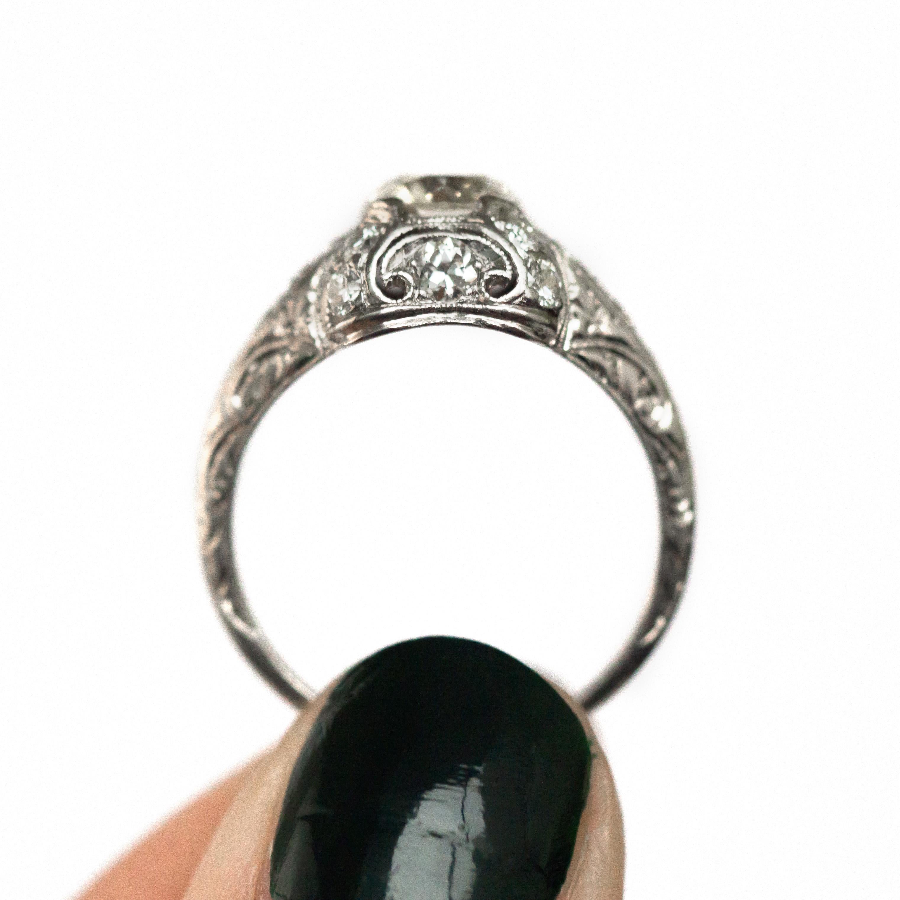 Women's or Men's GIA Certified 1.00 Carat Diamond Platinum Engagement Ring For Sale