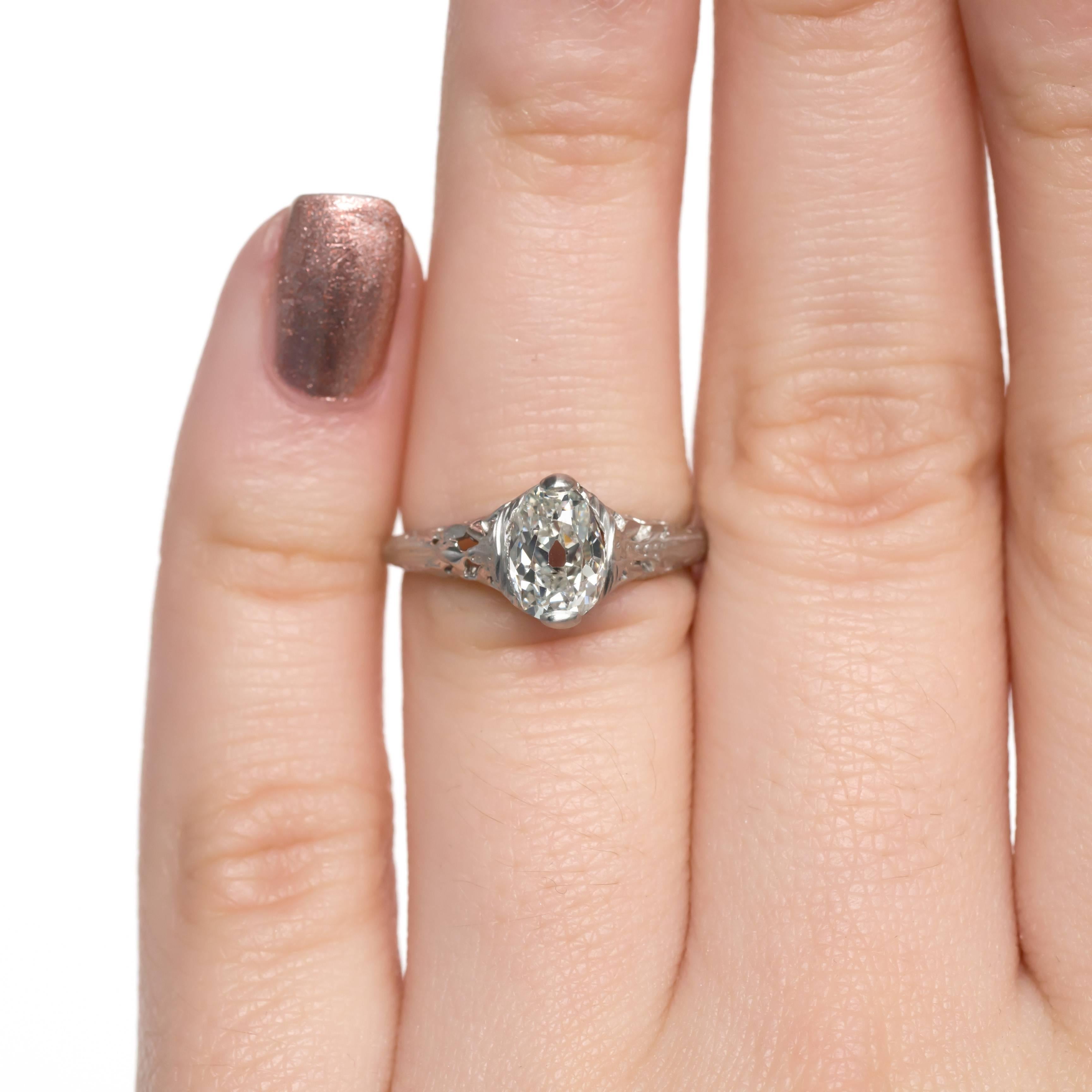 GIA-zertifizierter Verlobungsring mit 1,00 Karat Diamant aus Platin im Angebot 1