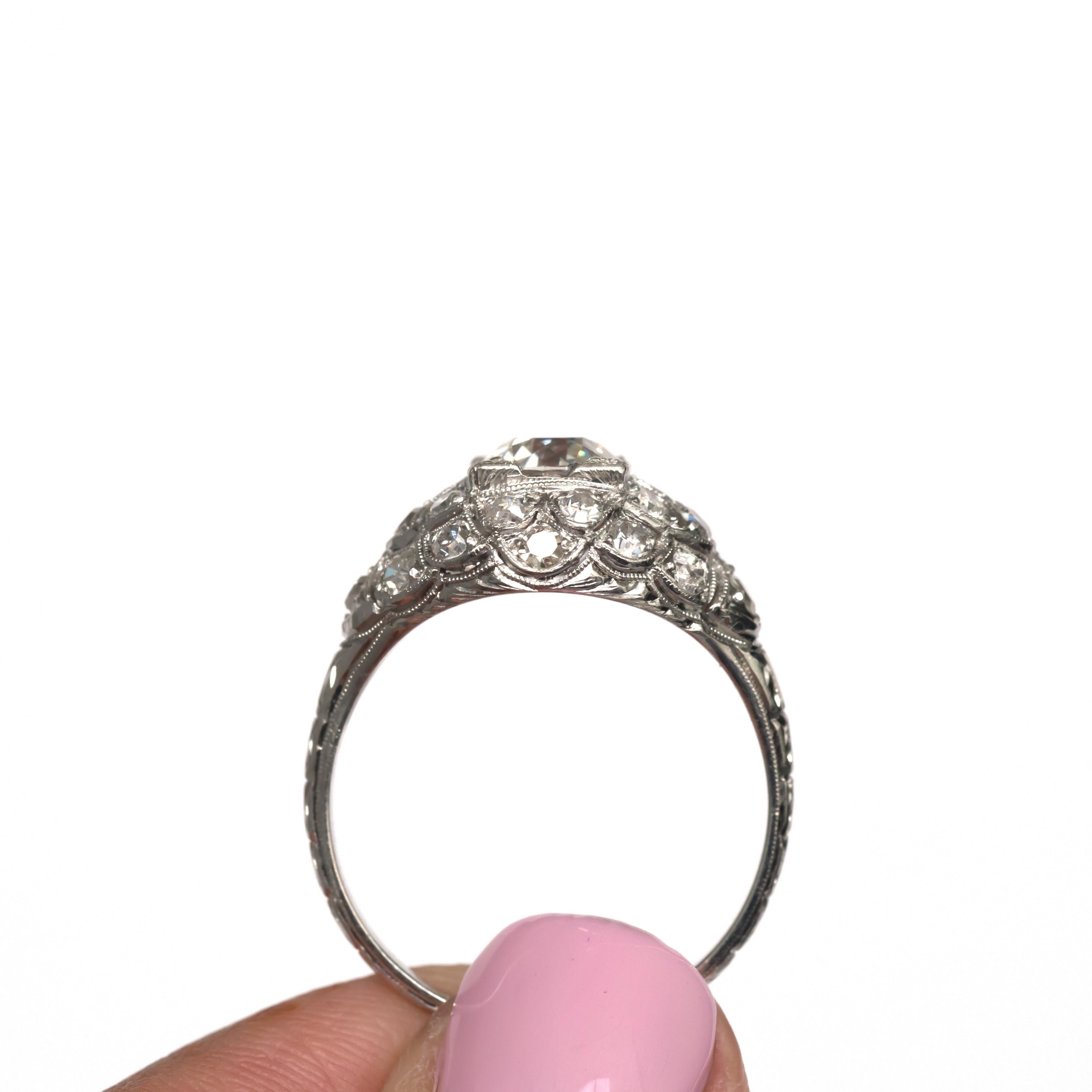 GIA-zertifizierter Verlobungsring mit 1,00 Karat Diamant aus Platin im Angebot 1