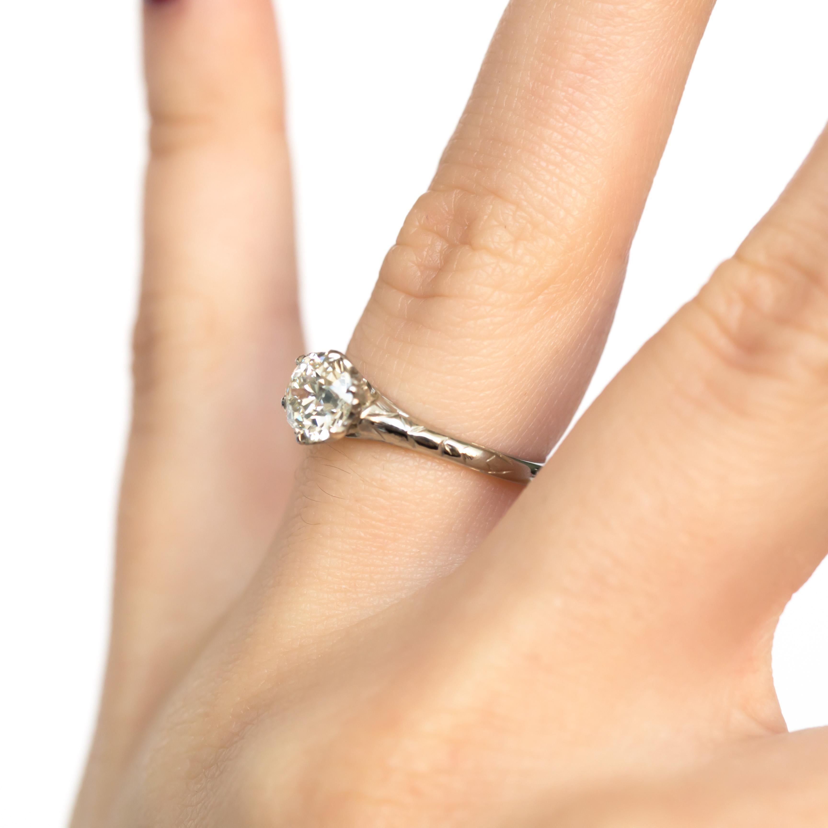GIA Certified 1.00 Carat Diamond Platinum Engagement Ring For Sale 2