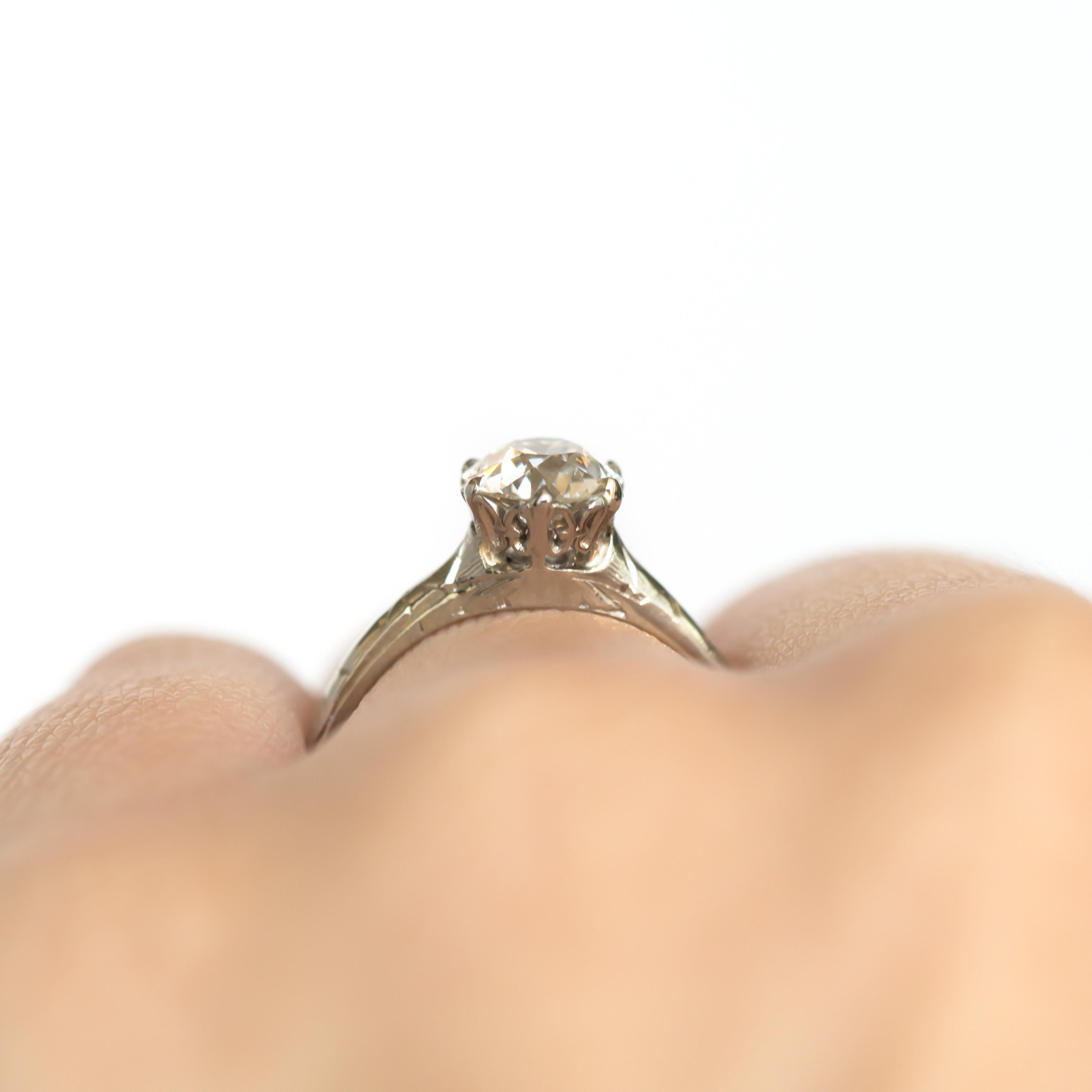 GIA Certified 1.00 Carat Diamond Platinum Engagement Ring For Sale 3