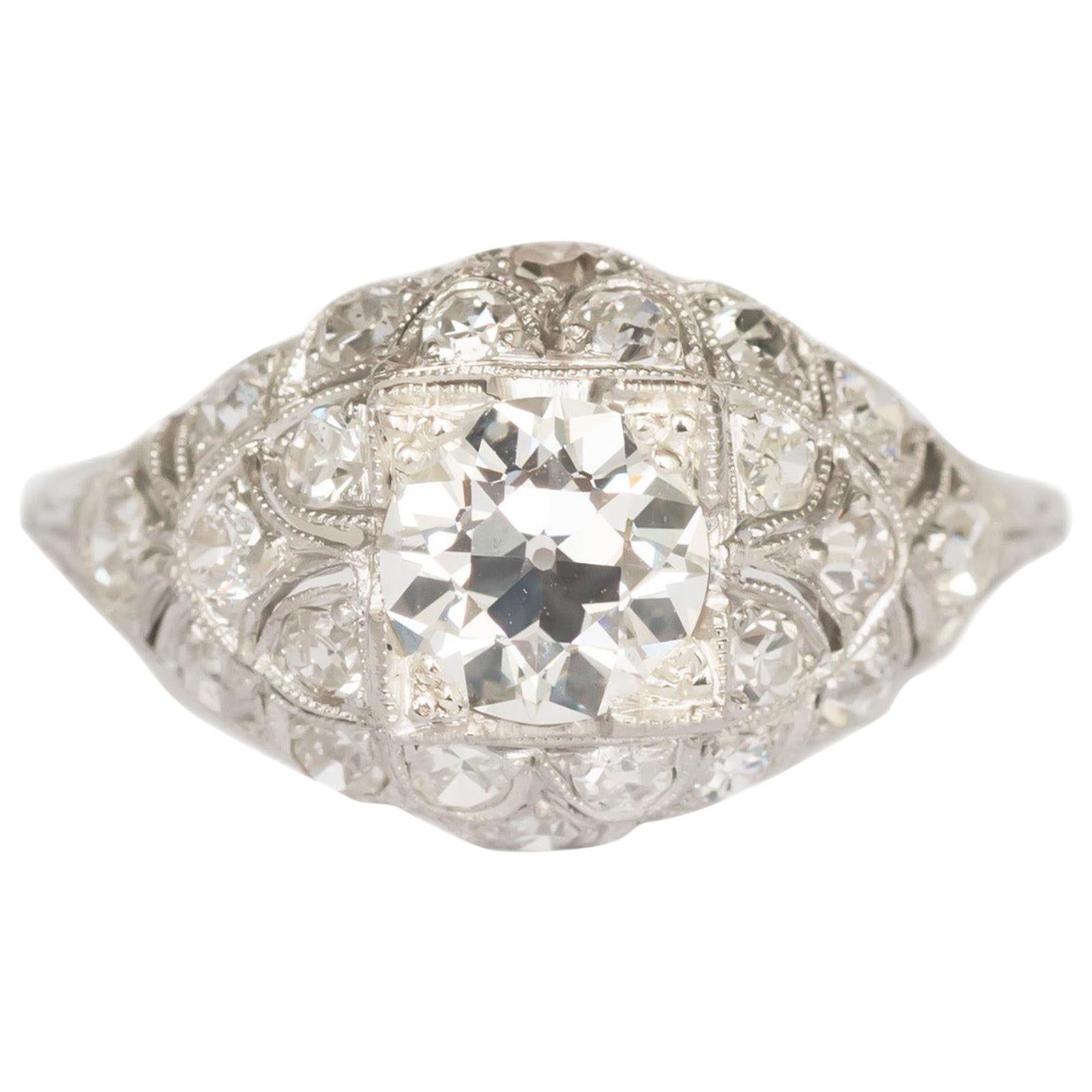 GIA Certified 1.00 Carat Diamond Platinum Engagement Ring For Sale