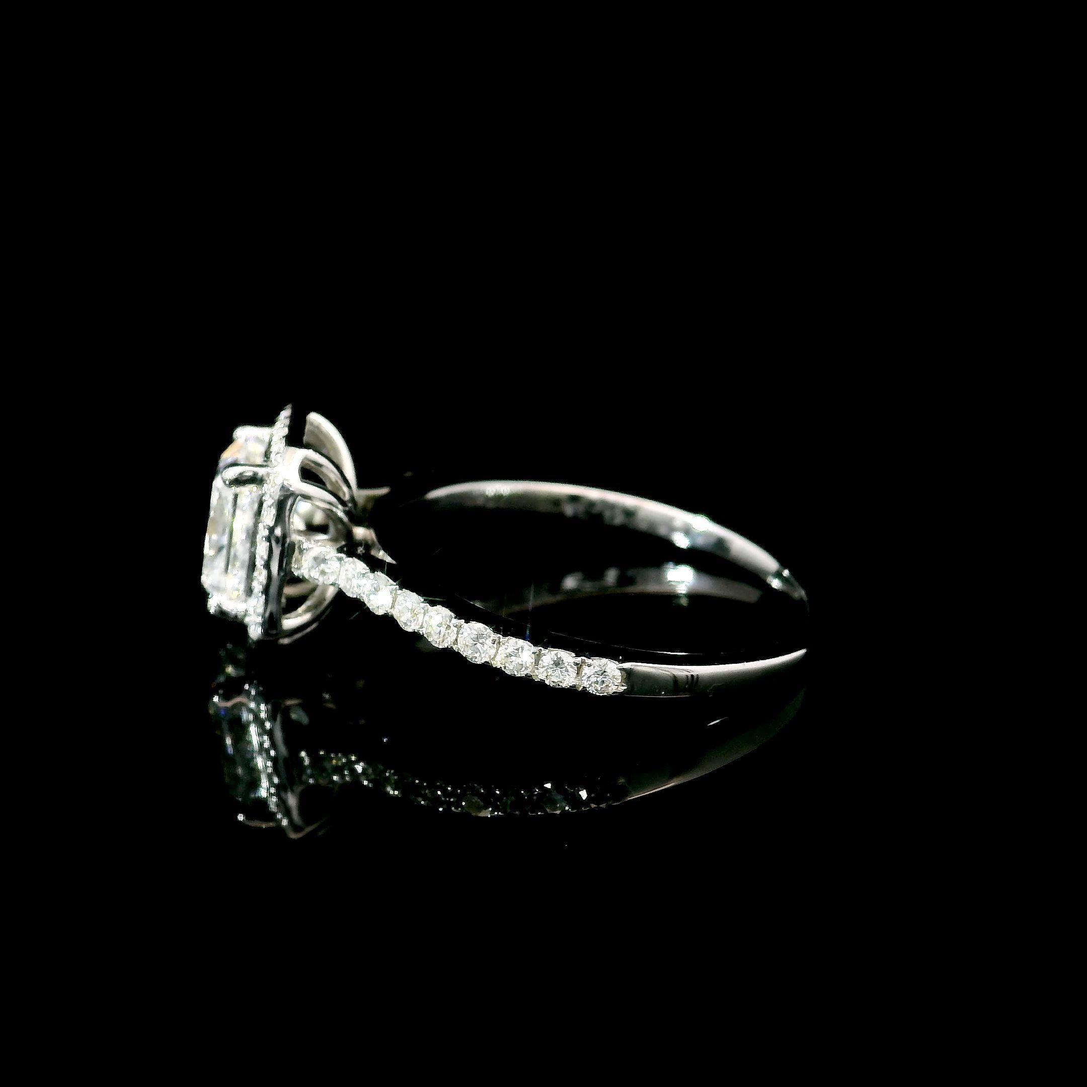 GIA Certified 1.00 Carat E Colour VVS1 Clarity Diamond Ring For Sale 1
