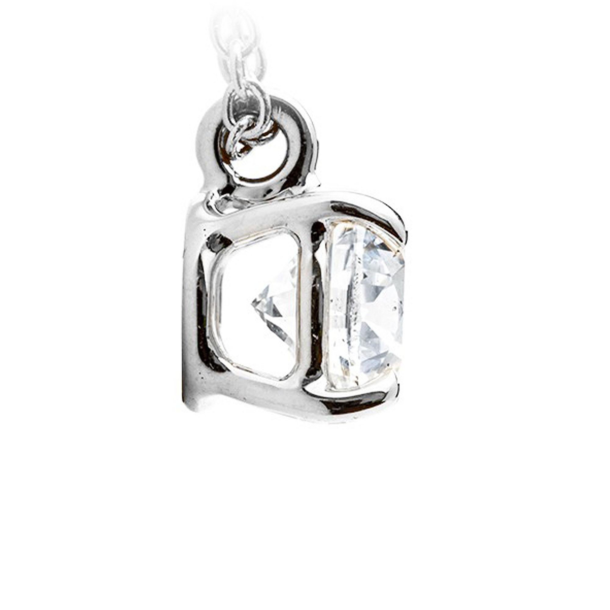 Contemporary GIA Certified 1.00 Carat E-F Color VS Clarity Round Diamond Gold Chain Pendant For Sale