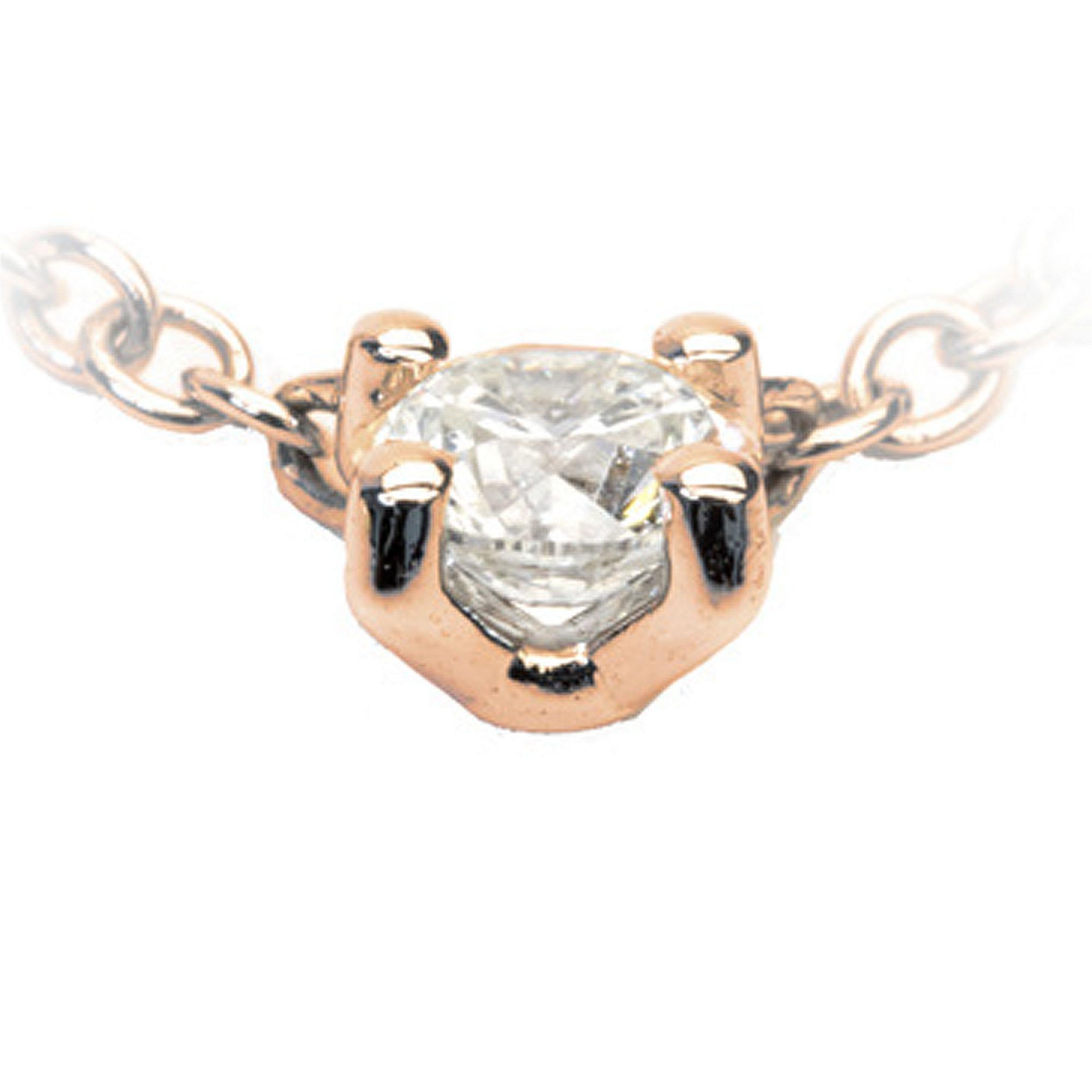 Round Cut GIA Certified 1.00 Carat E-F Color VS Clarity Round Diamond Gold Chain Pendant For Sale