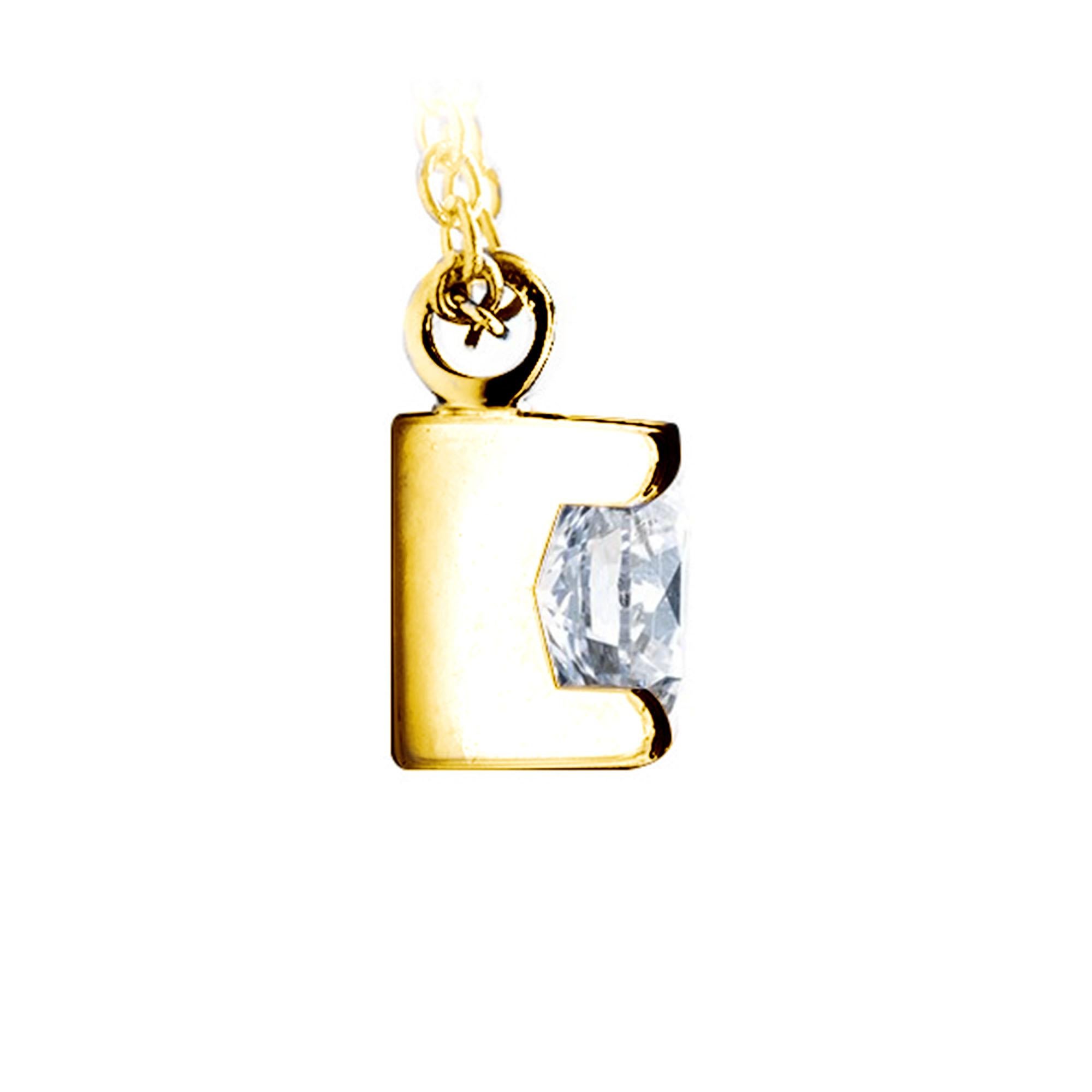 Women's GIA Certified 1.00 Carat E-F Color VS Clarity Round Diamond Gold Chain Pendant  For Sale