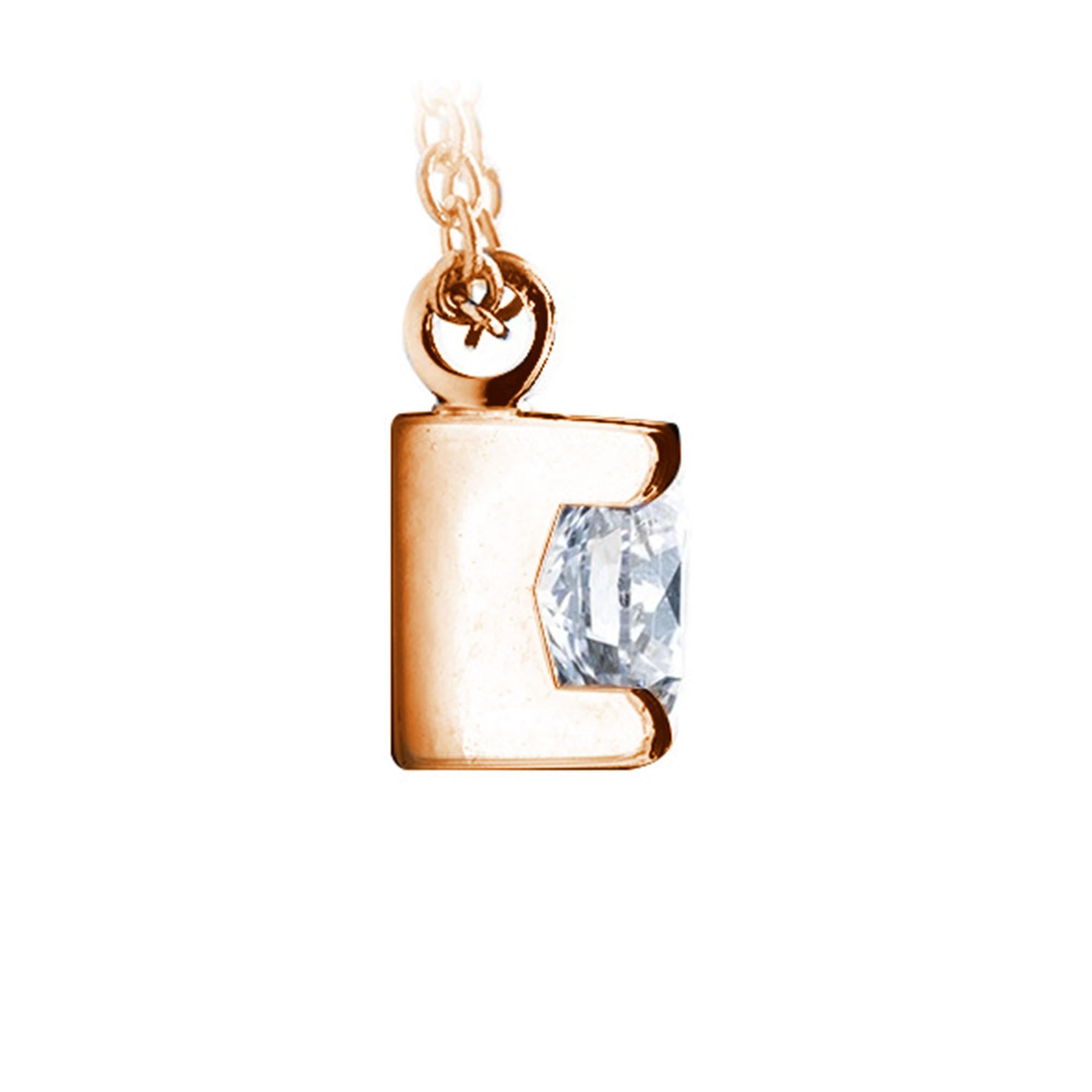 GIA Certified 1.00 Carat E-F Color VS Clarity Round Diamond Gold Chain Pendant  For Sale 3