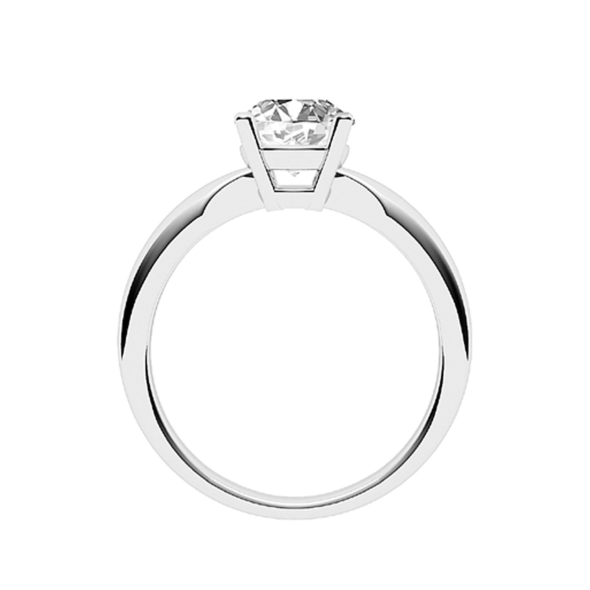 Contemporain Diamant rond solitaire de 1,00 carat de couleur E-F et de pureté VS certifié par le GIA, 6 grilles en vente