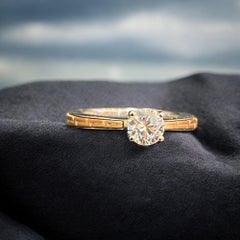 GIA Certified 1.00 Carat E VVS1 Round Brilliant Diamond Ring 18K Two-Tone Gold