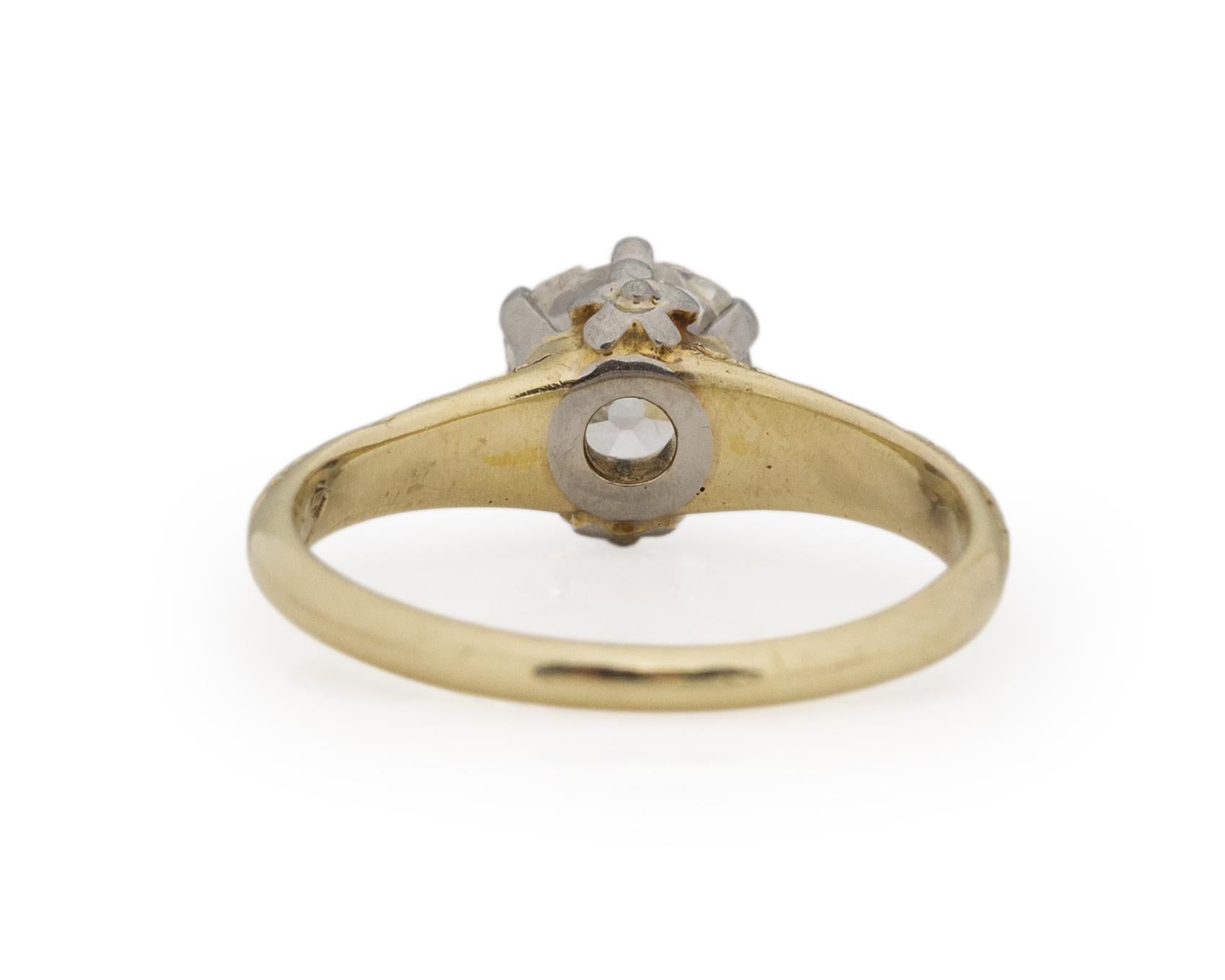GIA Certified 1.00 Carat Edwardian Diamond 14 Karat Yellow Gold Engagement Ring In Good Condition For Sale In Atlanta, GA