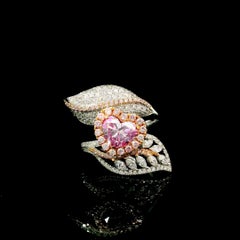 GIA Certified 1.00 Carat Faint Pinkish Brown SI2 Clarity Diamond Ring