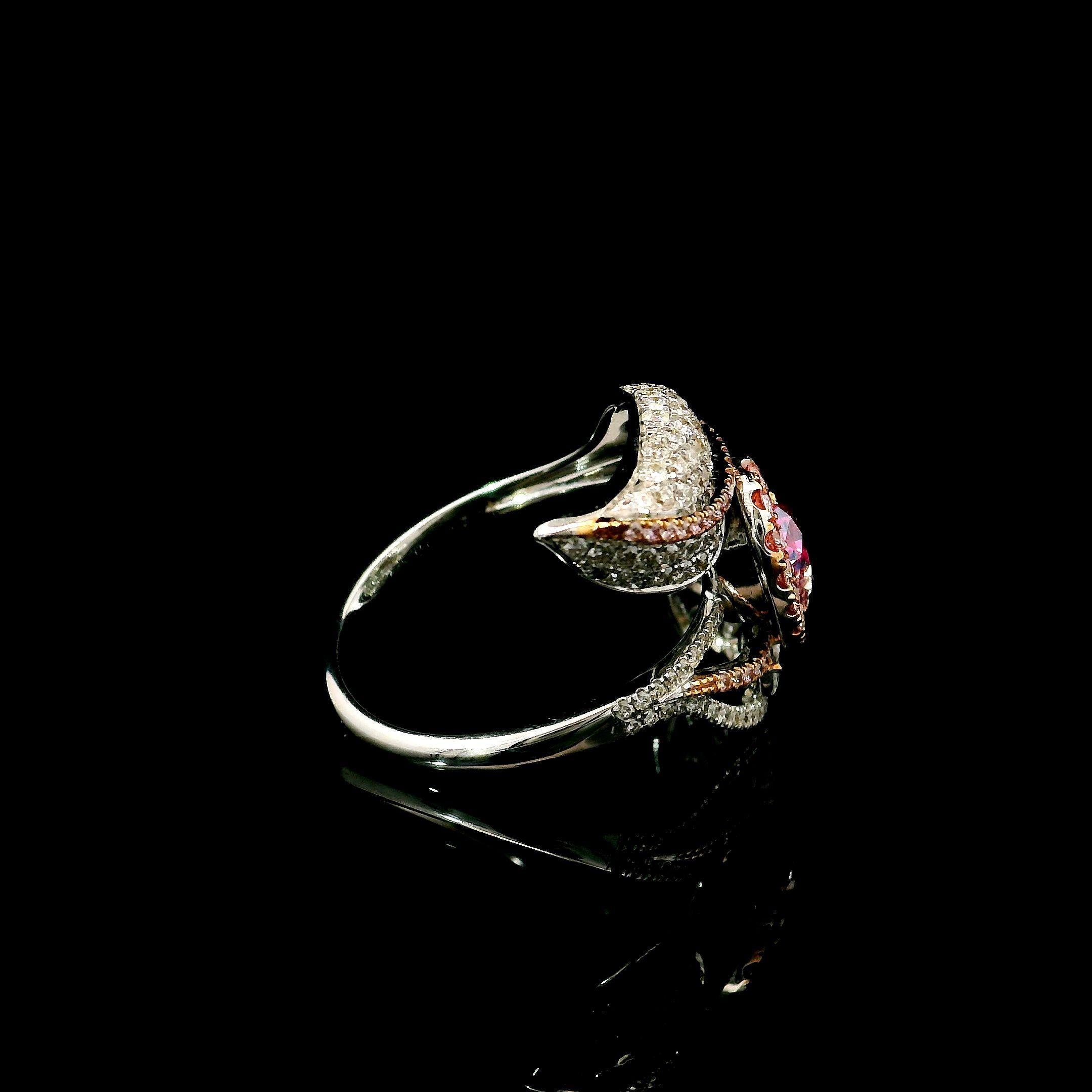 Bague en diamant certifié GIA de 1,00 carat, de couleur brun rosé, pureté SI2 en vente 2