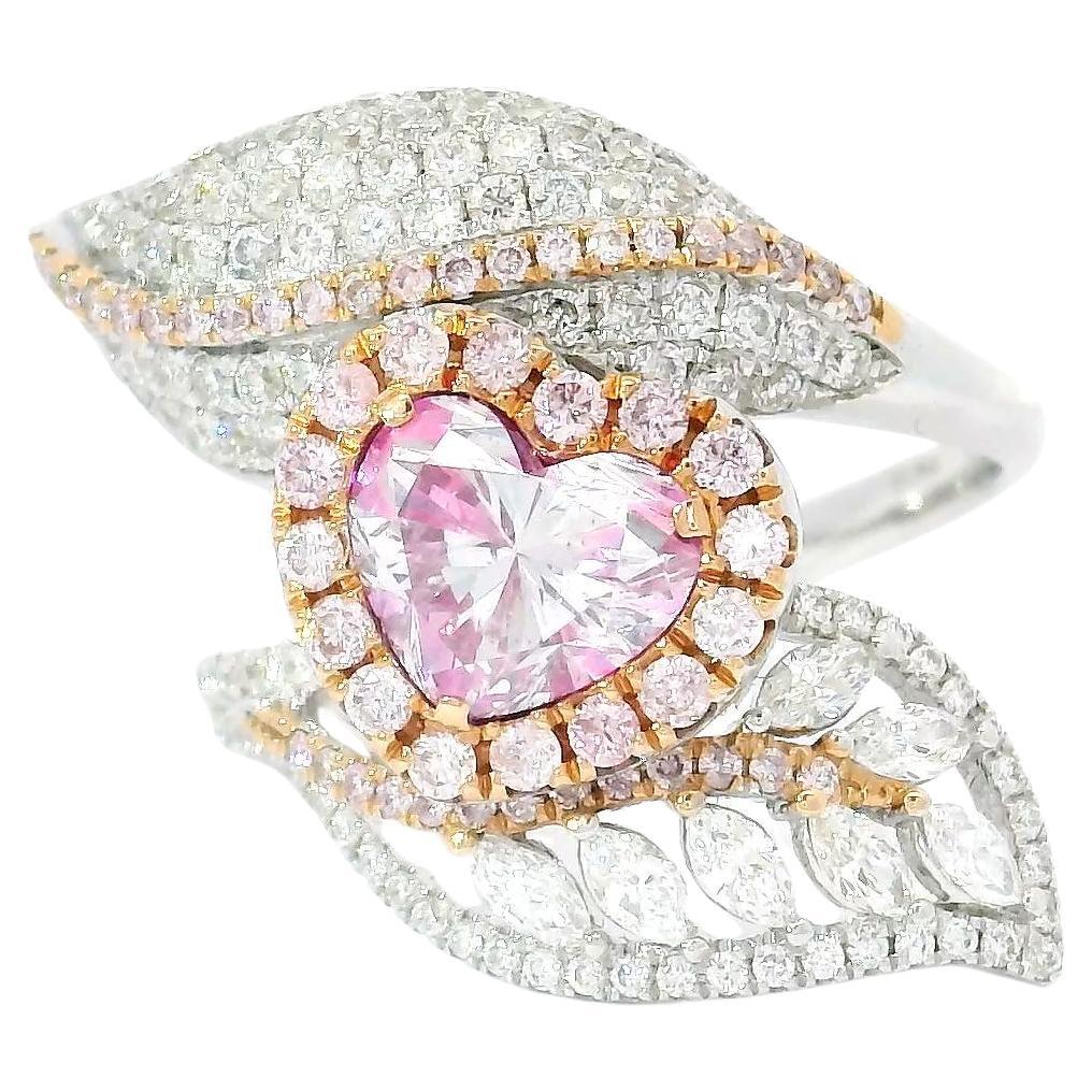 GIA Certified 1.00 Carat Faint Pinkish Brown SI2 Clarity Diamond Ring