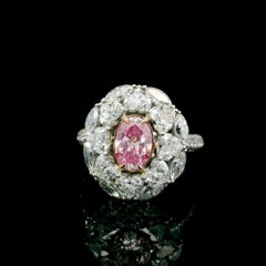 GIA Certified 1.00 Carat Faint Pinkish Brown VS2 Clarity Diamond Ring