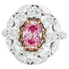 GIA Certified 1.00 Carat Faint Pinkish Brown VS2 Clarity Diamond Ring