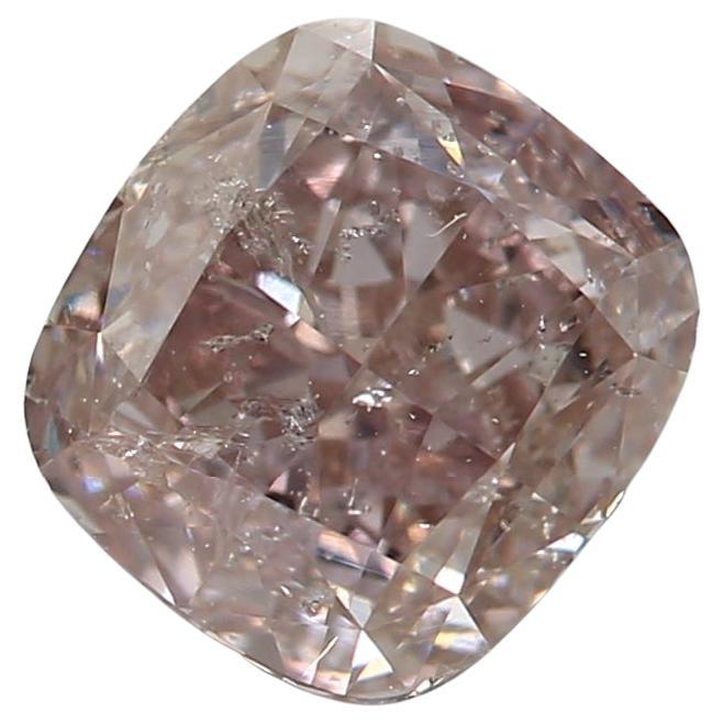 GIA Certified 1.00 Carat Fancy Brownish Pink I2 Clarity Diamond For Sale