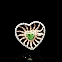 GIA-zertifizierter 1,00 Karat Fancy Grüner Gelber VS1 Reinheit Diamantring