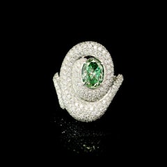 GIA Certified 1.00 Carat Fancy Intense Green VVS Clarity Diamond Ring