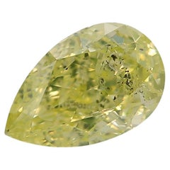 Diamante certificado por GIA de 1,00 quilates de color amarillo verdoso intenso con claridad I1