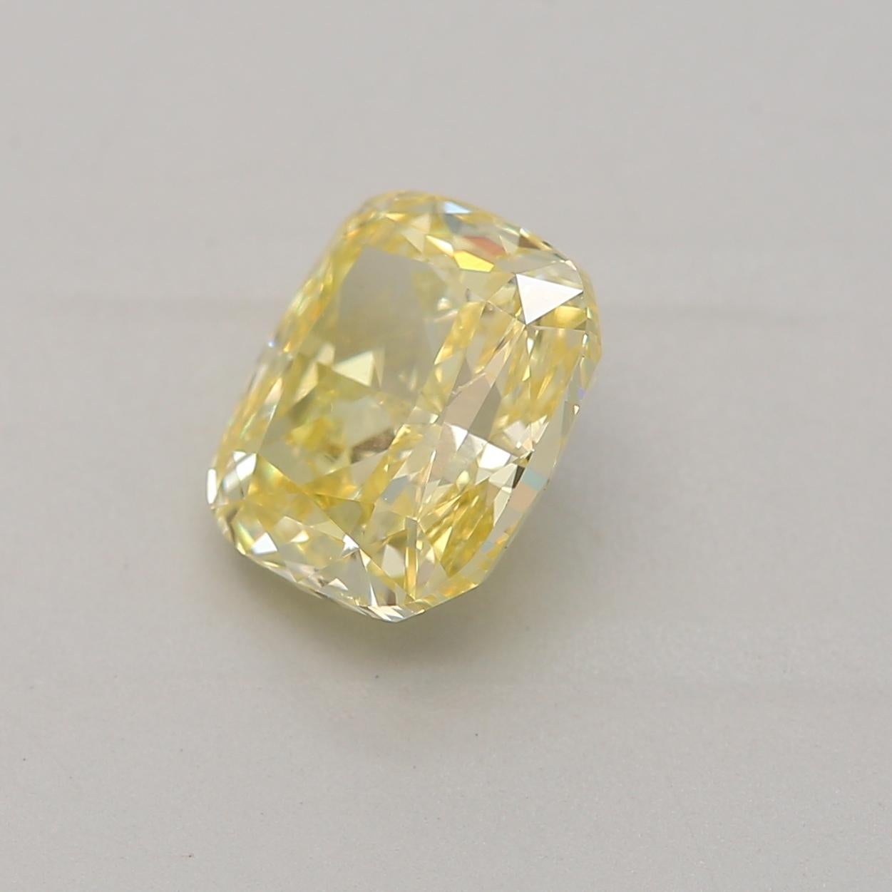 Cushion Cut GIA Certified 1.00 Carat Fancy Intense Yellow SI2 Clarity Diamond For Sale