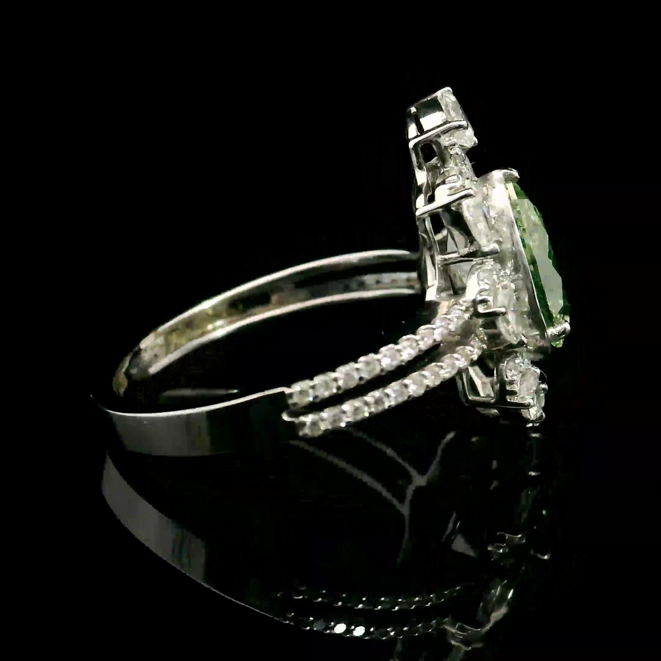 Bague en diamant certifié GIA 1,00 carat Fancy Light Brownish Greenish Yellow SI2 Unisexe en vente