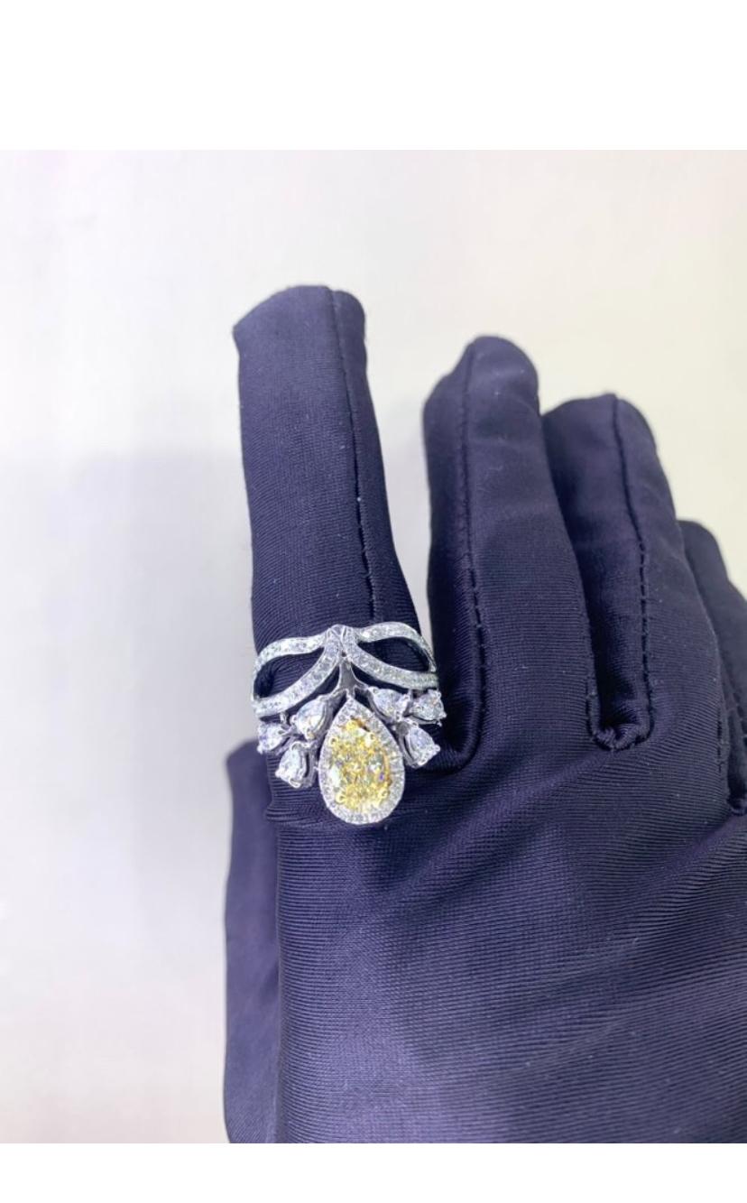 Diamant certifié GIA de 1,00 carat en or 18 carats de couleur jaune brunâtre fantaisie en vente 1